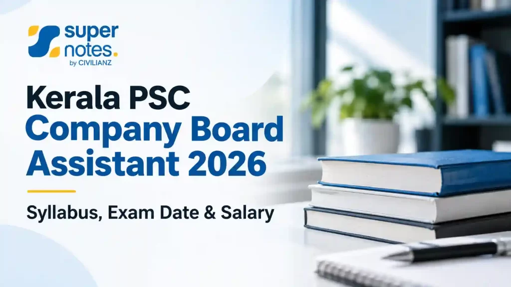 Kerala PSC Company Board Assistant Syllabus 2026 subject-wise marks and exam topics