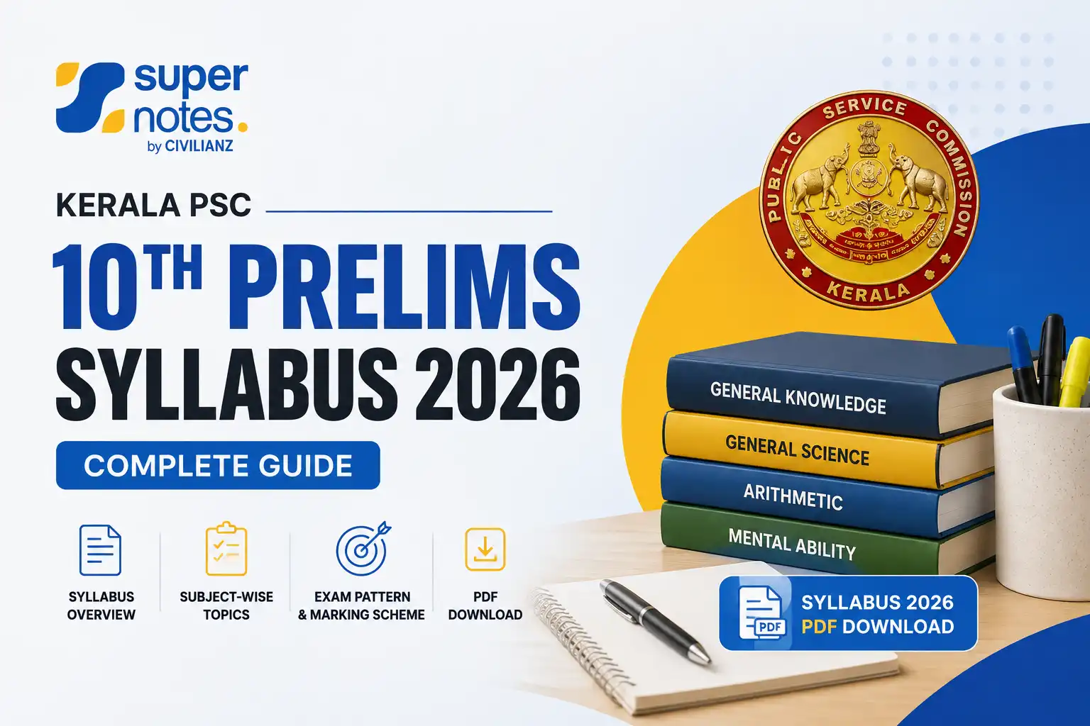 Kerala PSC 10th Prelims Syllabus 2026 – Complete Guide and PDF Download | Super Notes by Civilianz