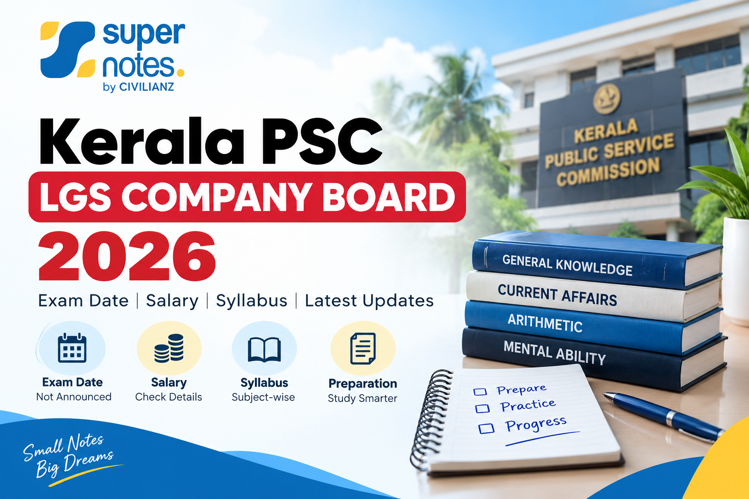 Lgs company board 2026 – Kerala PSC exam date, salary and syllabus | Super Notes by Civilianz
