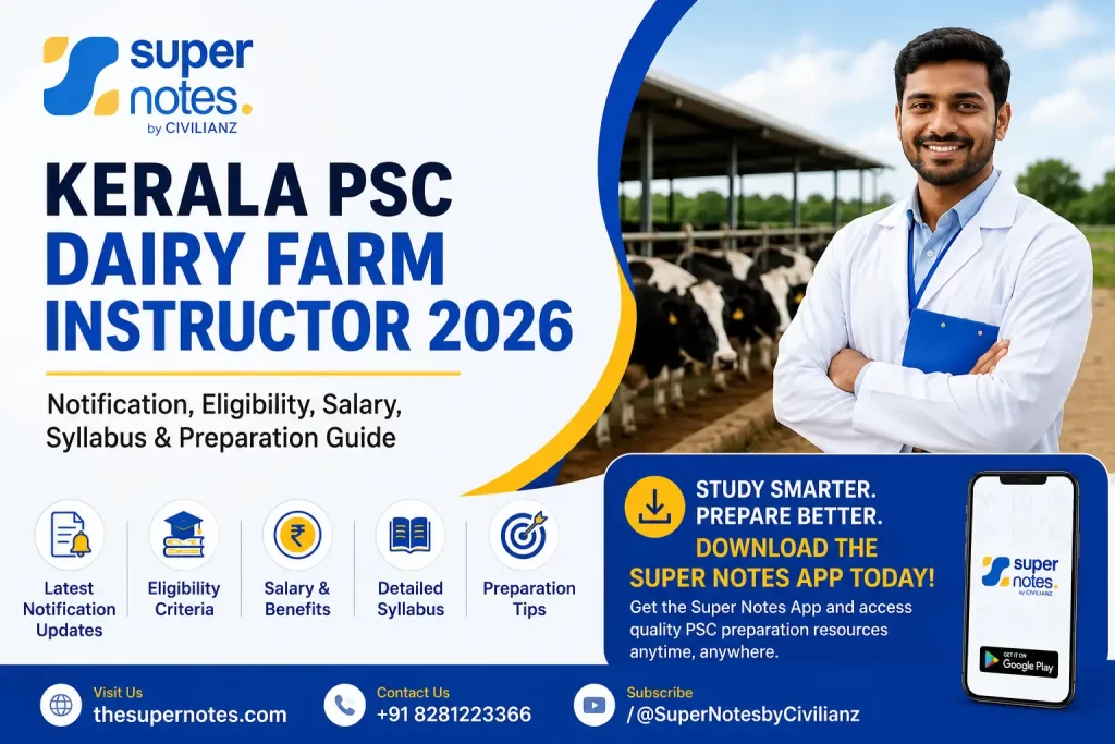 Kerala PSC Dairy Farm Instructor 2026