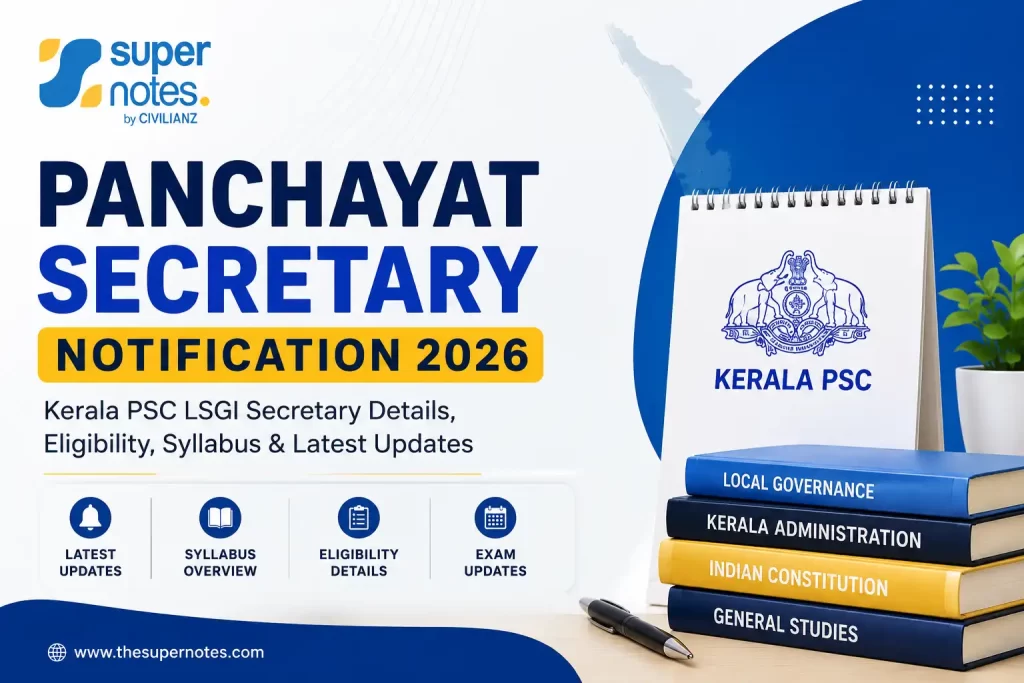 Panchayat Secretary Notification 2026 Kerala PSC – LSGI Secretary eligibility, syllabus and latest updates